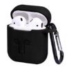 Black Airpods 2 silicone case keychain style