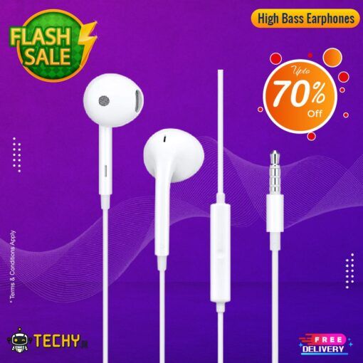 Branded High Quality Handsfree Earphones with Amazing Bass great for PUBG Gaming