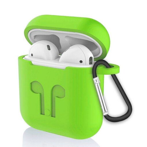 green airpods 2 case silicon keychain style