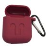 maroon dark red airpods 2 silicon cover case with keychain pakistan