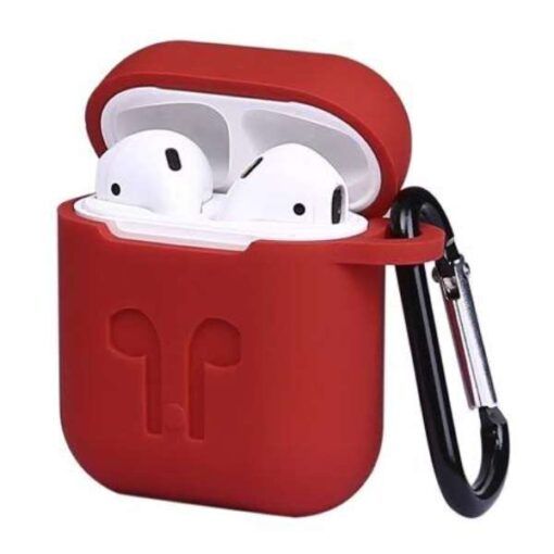 Red AirPods Silicone Cover | Premium Quality | Protective Case | Apple Airpod 2 | i12 TWS Earphones Maroon AirPods Silicone Cover | Premium Quality | Protective Case | Apple Airpod 2 | i12 TWS Earphones