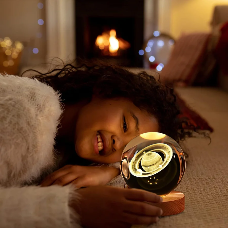 3D Saturn Galaxy Crystal Ball Lamp - Image 4