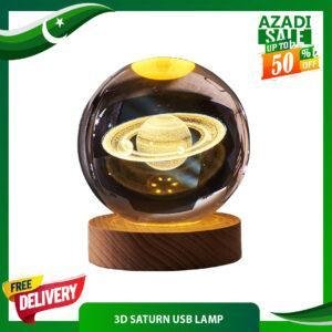 3D Saturn Galaxy Crystal Ball Lamp