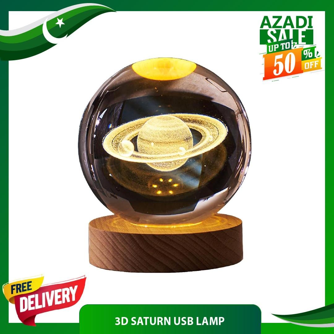 3D Saturn Galaxy Crystal Ball Lamp