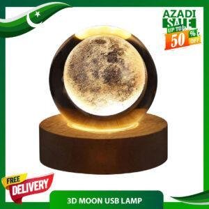 3D Moon Crystal Ball Lamp