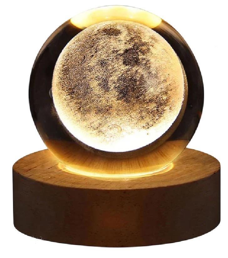 3D Moon Crystal Ball Lamp