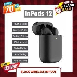 Black Inpod Wireless Earphones