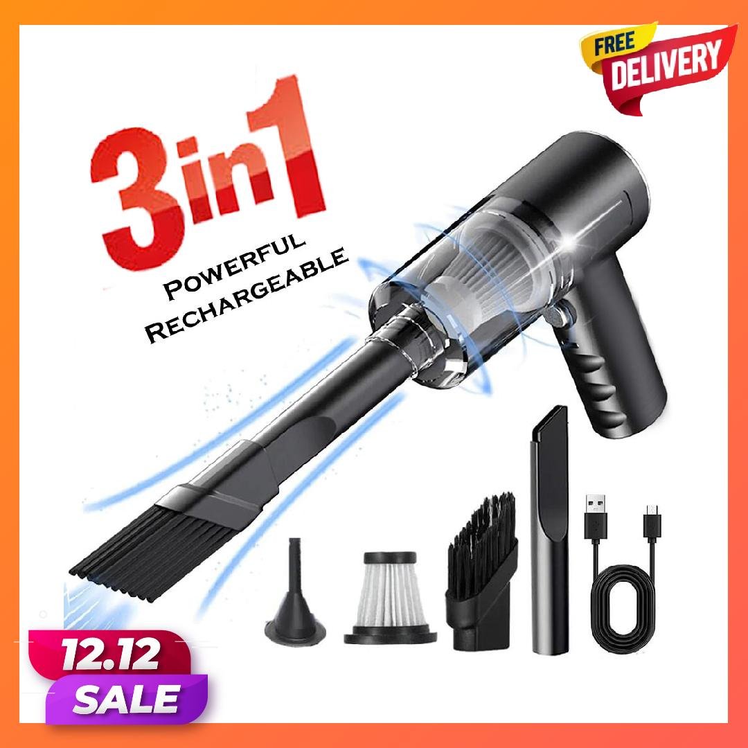 3-in-1-Portable Vacuum Cleaner is best for cleaning your sofa, car, bed, windows and other things