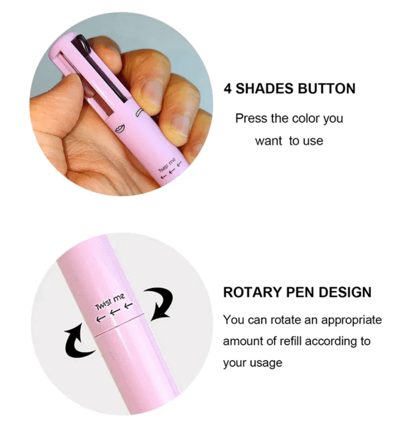 4 in1 Makeup Pen Eyeliner Lipstick Highlighter Brow liner - Image 3
