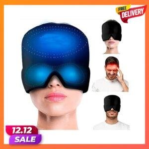 Migraine relief head and eye band designed to reduce headache pain and eye strain