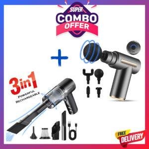 combo deal of mini massager and mini 3 in 1 vacuum cleaner and blower